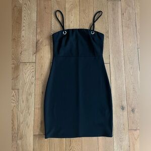 Classic Black Mini Slip Dress with Spaghetti Straps
